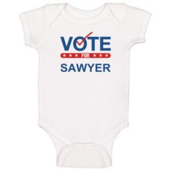 Vote For Election School Work Politics Sawyer Baby One Piece Vote For Election School Work Politics Sawyer Baby One Piece