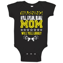 Warning Mom Funny Sports And Hobbies Customizable Baby One Piece Warning Mom Funny Sports And Hobbies Customizable Baby One Piece