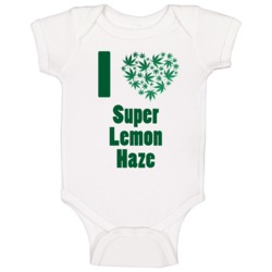 I Heart Super Lemon Haze Cannabis Strain Baby One Piece I Heart Super Lemon Haze Cannabis Strain Baby One Piece