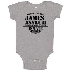 City Insane Asylum Inmate Halloween Costume Customizable Baby One Piec City Insane Asylum Inmate Halloween Costume Customizable Baby One Piec