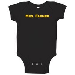 Mrs Miss Ms Last Name Surname Farmer Baby One Piece Mrs Miss Ms Last Name Surname Farmer Baby One Piece