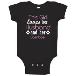 This Girl Loves Her Husband And Her Boerboel Lover Baby One Piece This Girl Loves Her Husband And Her Boerboel Lover Baby One Piece