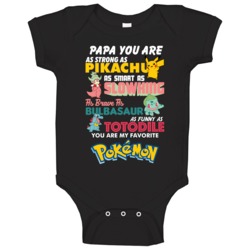 Papa Strong Smart Brave Funny Pokemon French Dad Father's Day Baby One Papa Strong Smart Brave Funny Pokemon French Dad Father's Day Baby One