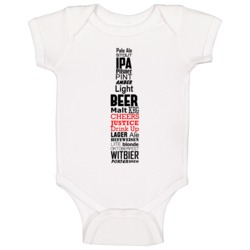 Justice Cheers Drink Up Beer Bottle Fun Baby One Piece Justice Cheers Drink Up Beer Bottle Fun Baby One Piece