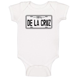 100 Percent Name License Plate Customizable Baby One Piece 100 Percent Name License Plate Customizable Baby One Piece