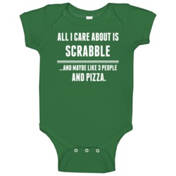 All I Care About Is Scrabble Sports Baby One Piece All I Care About Is Scrabble Sports Baby One Piece