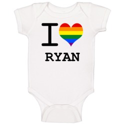 I Love Heart Gay Pride Lesbian Ryan Baby One Piece I Love Heart Gay Pride Lesbian Ryan Baby One Piece