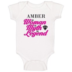 The Woman Myth Legend Custom Name Baby One Piece The Woman Myth Legend Custom Name Baby One Piece