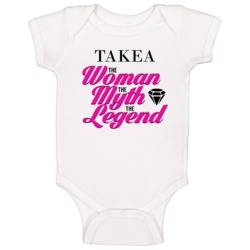 The Woman Myth Legend Custom Name Baby One Piece The Woman Myth Legend Custom Name Baby One Piece