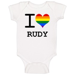 I Love Heart Gay Pride Lesbian Rudy Baby One Piece I Love Heart Gay Pride Lesbian Rudy Baby One Piece