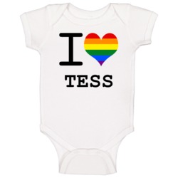 I Love Heart Gay Pride Lesbian Tess Baby One Piece I Love Heart Gay Pride Lesbian Tess Baby One Piece