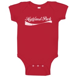 Highland Park Michigan Cola Parody City Cool Worn Look Baby One Piece Highland Park Michigan Cola Parody City Cool Worn Look Baby One Piece