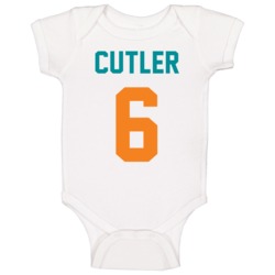 Jersey Back Jay Cutler Miami Football Team Fan For White Baby One Piec Jersey Back Jay Cutler Miami Football Team Fan For White Baby One Piec