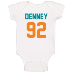 Jersey Back John Denney Miami Football Team Fan For White Baby One Pie Jersey Back John Denney Miami Football Team Fan For White Baby One Pie