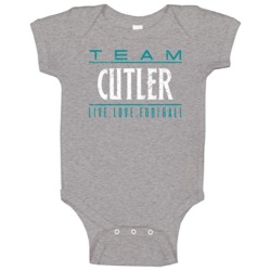Live Love Football Jay Cutler Miami Football Team Fan Baby One Piece Live Love Football Jay Cutler Miami Football Team Fan Baby One Piece
