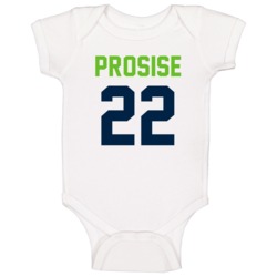 Cj Prosise # 22 Jersey Back Seattle Football Team Fan For White Baby O Cj Prosise # 22 Jersey Back Seattle Football Team Fan For White Baby O