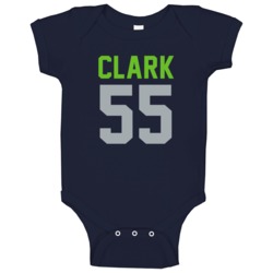 Frank Clark # 55 Jersey Back Seattle Football Team Fan For Navy Baby O Frank Clark # 55 Jersey Back Seattle Football Team Fan For Navy Baby O