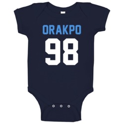 Brian Orakpo # 98 Jersey Back Tennessee Football Team Fan For Navy Bab Brian Orakpo # 98 Jersey Back Tennessee Football Team Fan For Navy Bab