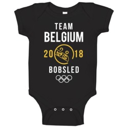 Team Belgium Bobsled 2018 Pyeongchang Winter Olympics Baby One Piece Team Belgium Bobsled 2018 Pyeongchang Winter Olympics Baby One Piece