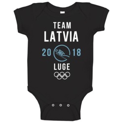 Team Latvia 2018 Luge Pyeongchang Winter Olympics Baby One Piece Team Latvia 2018 Luge Pyeongchang Winter Olympics Baby One Piece