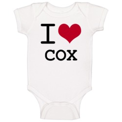I Love Heart Cox Baby One Piece I Love Heart Cox Baby One Piece