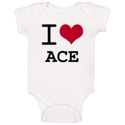 I Love Heart Ace Baby One Piece