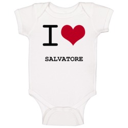 I Love Heart Salvatore Baby One Piece I Love Heart Salvatore Baby One Piece