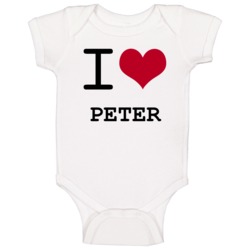 I Love Heart Peter Baby One Piece I Love Heart Peter Baby One Piece
