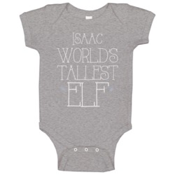 Isaac Worlds Tallest Elf Baby One Piece Isaac Worlds Tallest Elf Baby One Piece