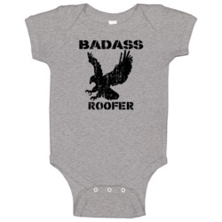 Badass Roofer Eagle Patriotic Baby One Piece Badass Roofer Eagle Patriotic Baby One Piece
