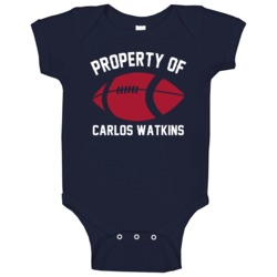 Property Of Carlos Watkins Houston Football Team Fan Baby One Piece Property Of Carlos Watkins Houston Football Team Fan Baby One Piece