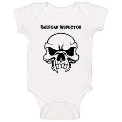 Railroad Inspector Skull Design Mens Baby One Piece Railroad Inspector Skull Design Mens Baby One Piece