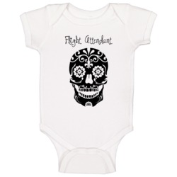 Flight Attendant Skull Design Cool Baby One Piece Flight Attendant Skull Design Cool Baby One Piece