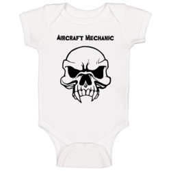 Aircraft Mechanic Skull Design Mens Baby One Piece Aircraft Mechanic Skull Design Mens Baby One Piece