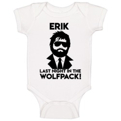 Last Night In The Wolf Pack Bachelor Party Customizable Baby One Piece Last Night In The Wolf Pack Bachelor Party Customizable Baby One Piece