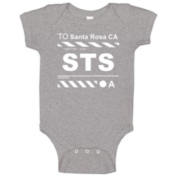 Flight To Santa Rosa Ca Sts Airport Ticket Baby One Piece Flight To Santa Rosa Ca Sts Airport Ticket Baby One Piece