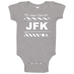 Flight To New York Ny Jfk Airport Ticket Baby One Piece Flight To New York Ny Jfk Airport Ticket Baby One Piece