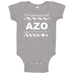 Flight To Kalamazoo Mi Azo Airport Ticket Baby One Piece Flight To Kalamazoo Mi Azo Airport Ticket Baby One Piece