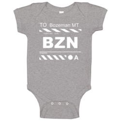 Flight To Bozeman Mt Bzn Airport Ticket Baby One Piece Flight To Bozeman Mt Bzn Airport Ticket Baby One Piece