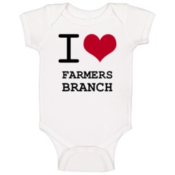 Farmers Branch I Love Heart Texas Baby One Piece Farmers Branch I Love Heart Texas Baby One Piece