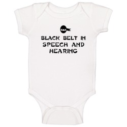 Black Belt In Speech And Hearing School Subject Baby One Piece Black Belt In Speech And Hearing School Subject Baby One Piece
