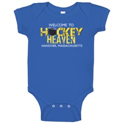 Welcome To Hockey Heaven Hanover Massachusetts Baby One Piece Welcome To Hockey Heaven Hanover Massachusetts Baby One Piece