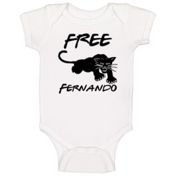 Free Fernando Black Panther Free Huey Parody Poster Baby One Piece Free Fernando Black Panther Free Huey Parody Poster Baby One Piece