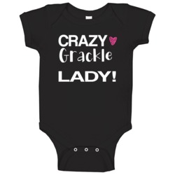 Grackle Crazy Animal Lady Baby One Piece Grackle Crazy Animal Lady Baby One Piece