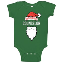 Counselor Santas Favorite Cute Occupation Christmas Baby One Piece Counselor Santas Favorite Cute Occupation Christmas Baby One Piece
