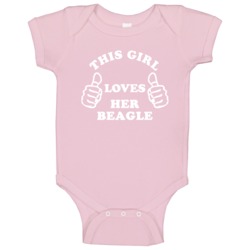 This Girl Loves Her Beagle Baby One Piece This Girl Loves Her Beagle Baby One Piece