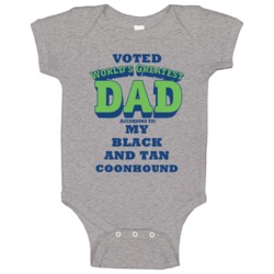 World's Greatest Black And Tan Coonhound Dad Baby One Piece World's Greatest Black And Tan Coonhound Dad Baby One Piece