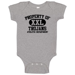 Trojans Property Of Athletic Department School Team Supporters Baby On Trojans Property Of Athletic Department School Team Supporters Baby On