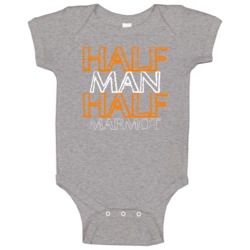 Half Man Half Marmot Funny Animal Baby One Piece Half Man Half Marmot Funny Animal Baby One Piece
