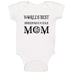 Sheepadoodle Worlds Best Mom Baby One Piece Sheepadoodle Worlds Best Mom Baby One Piece
